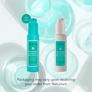 Naturium Niacinamide Face Serum 12% Plus Zinc 2%, Skin Complexion Treatment & Pore Minimizer, with Hyaluronic Acid & Vitamin E, 1 oz